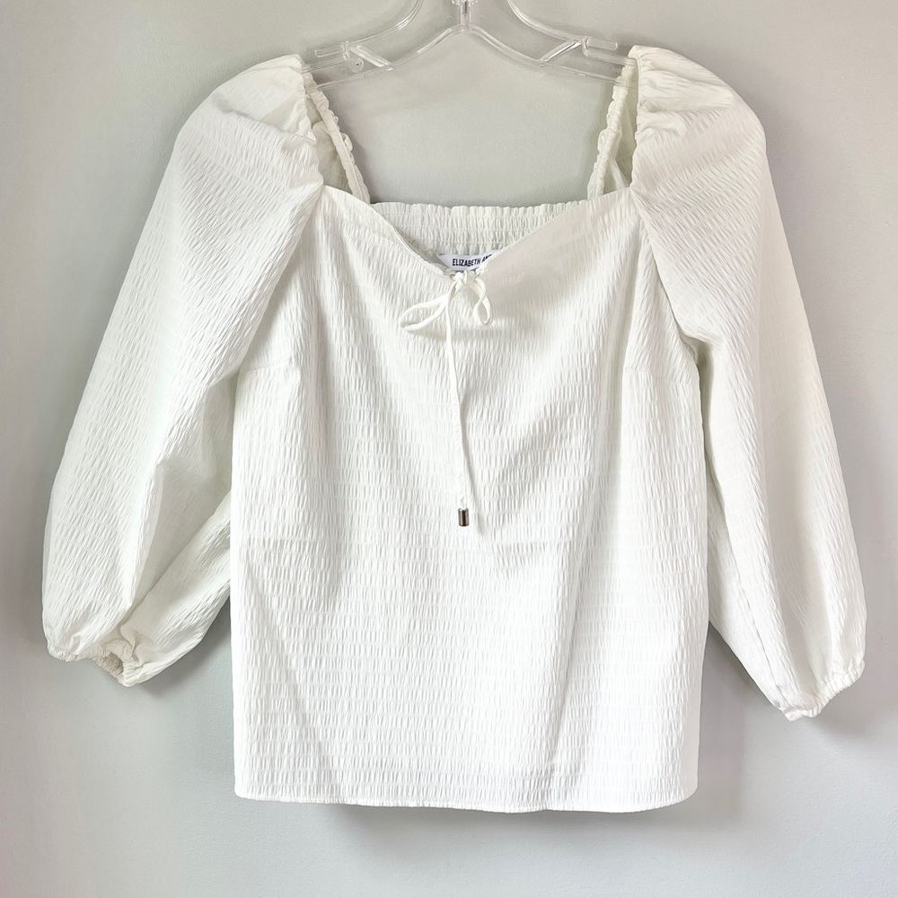 🏷️ 2/$20 Elizabeth and James White Peasant Blouse